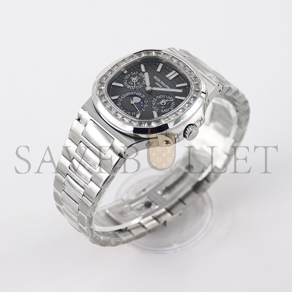 PATEK PHILLIPE NAUTILUS GREY DIAL WITH DIAMOND BEZEL IN STEEL 40MM WATCH 5740/1G-001